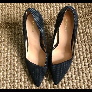 Express black pointed toe heels. Size 8.